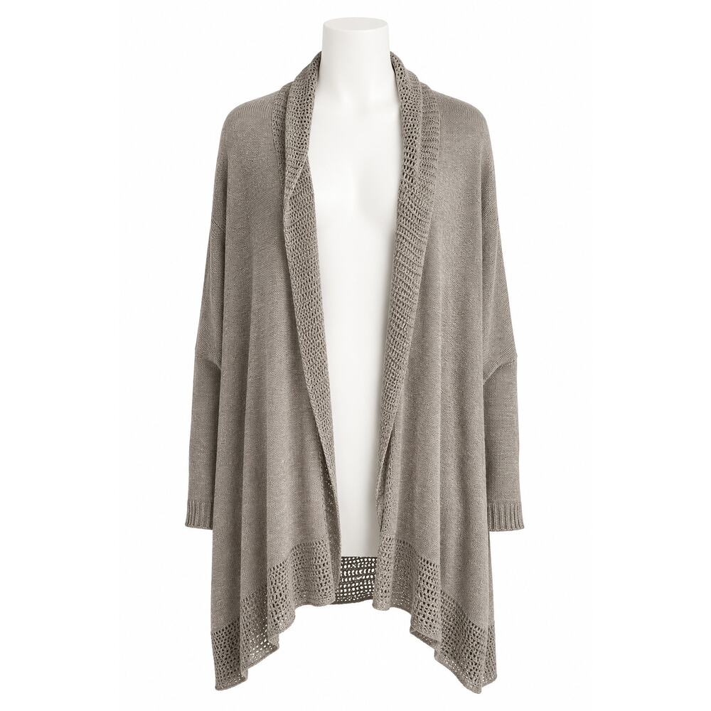 Torrid Women’s Beige Open Stitch Curve Hem Cardigan Sweater - Plus Size 4X